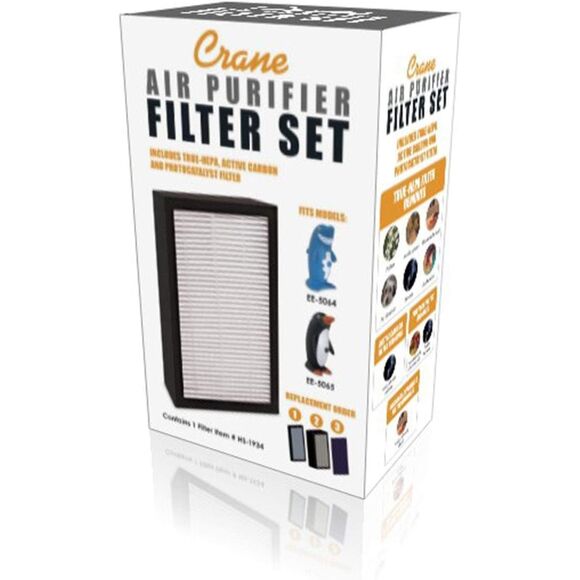 Crane HS-1934 Air Purifier HEPA Filter, Shark & Penguin [Brand New] - Picture 1 of 2